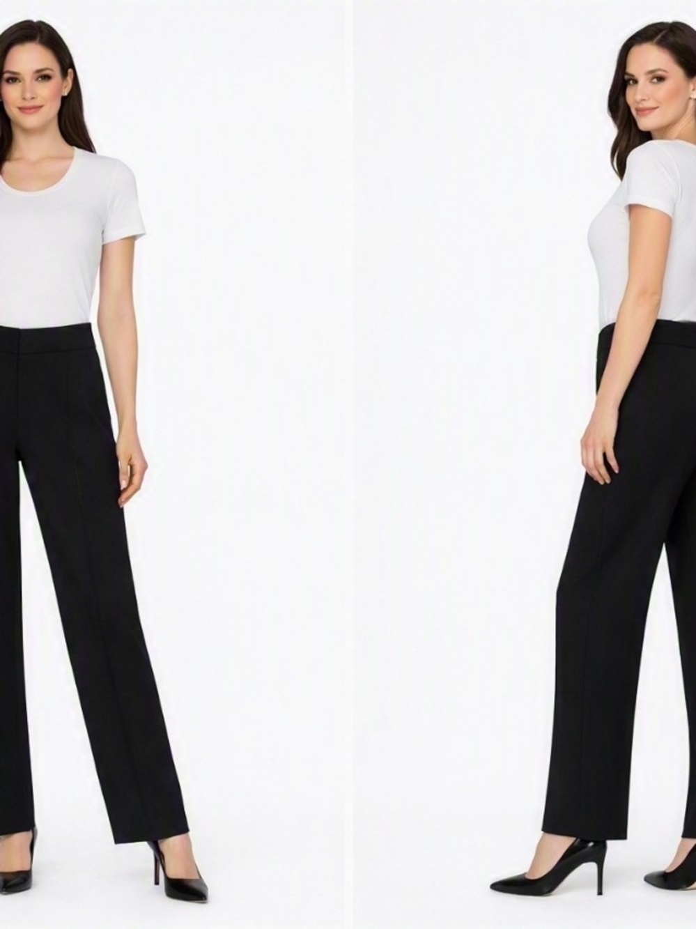 Giorgio Armani Women’s Black Virgin Wool Trousers – Size 44 – Preowned